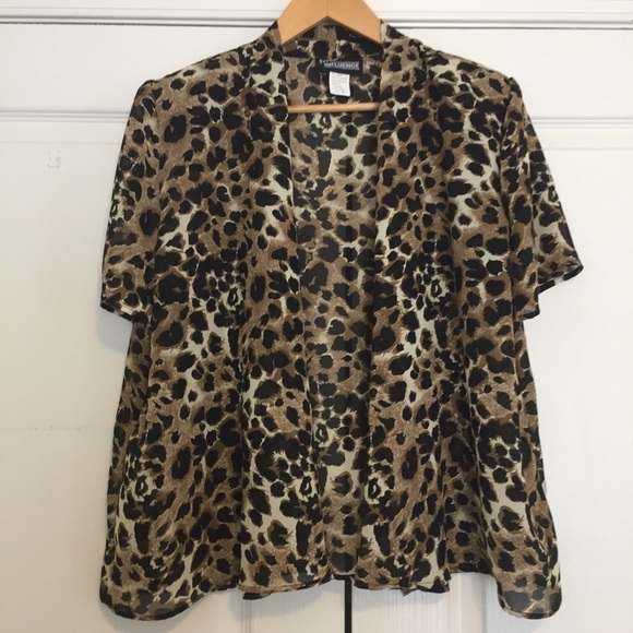 Vintage 80’s/90’s Open Front Leopard Print Blouse - Picture 2 of 10